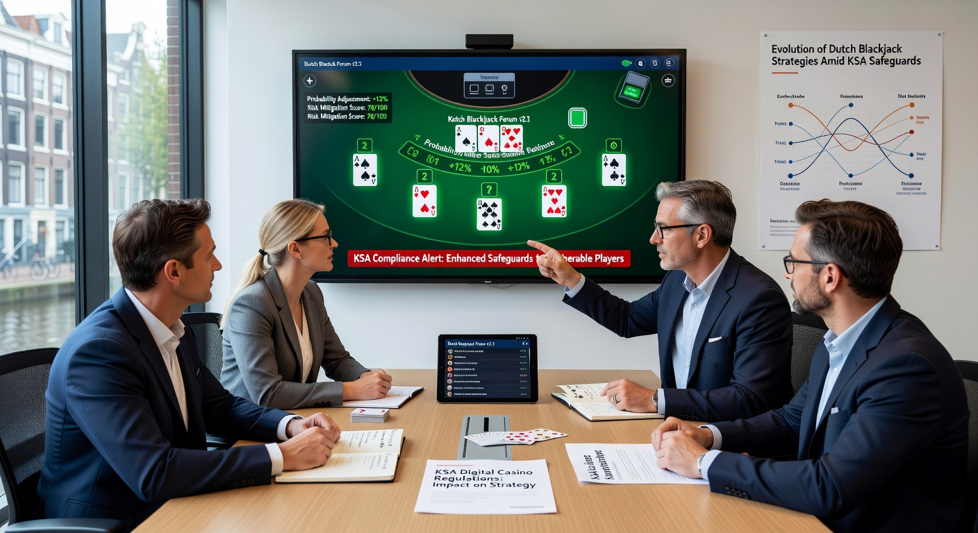 Groep Nederlandse blackjackspelers die strategieën bespreken in een online forum