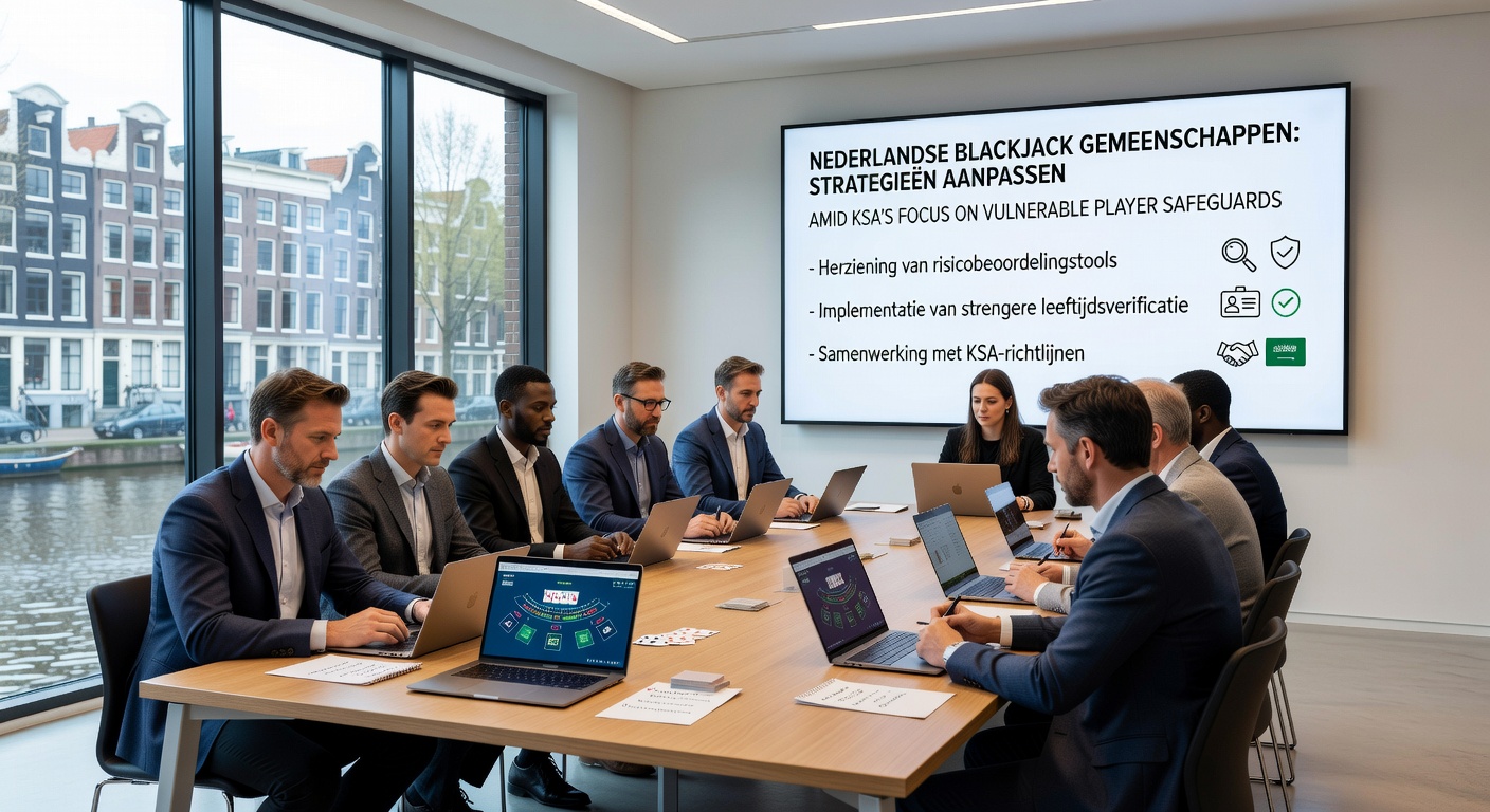 Online blackjack interface met waarschuwingen voor spelerbescherming en limieten