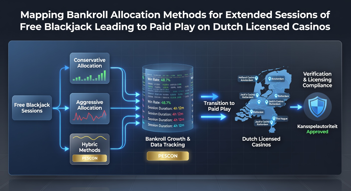 Diagram van bankroll allocatie methoden voor blackjack sessies op Nederlandse casino platforms
