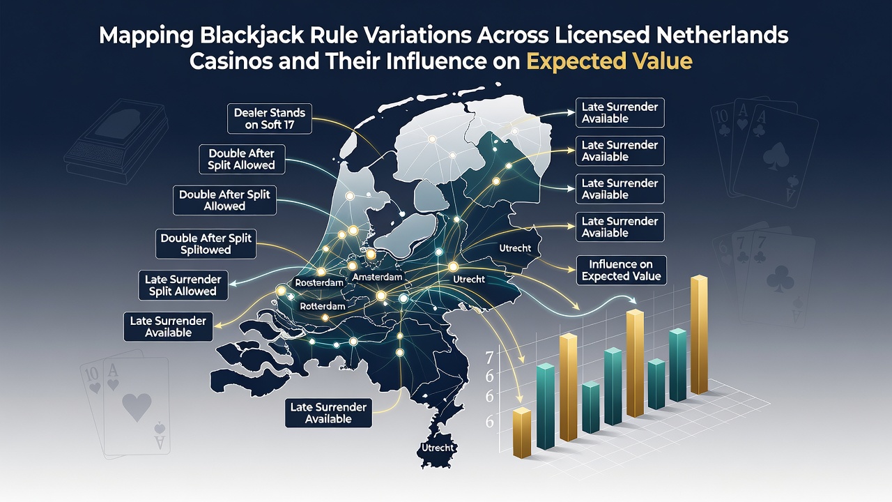 Grafiek die house edge vergelijkt tussen verschillende blackjack regelsets in Nederland