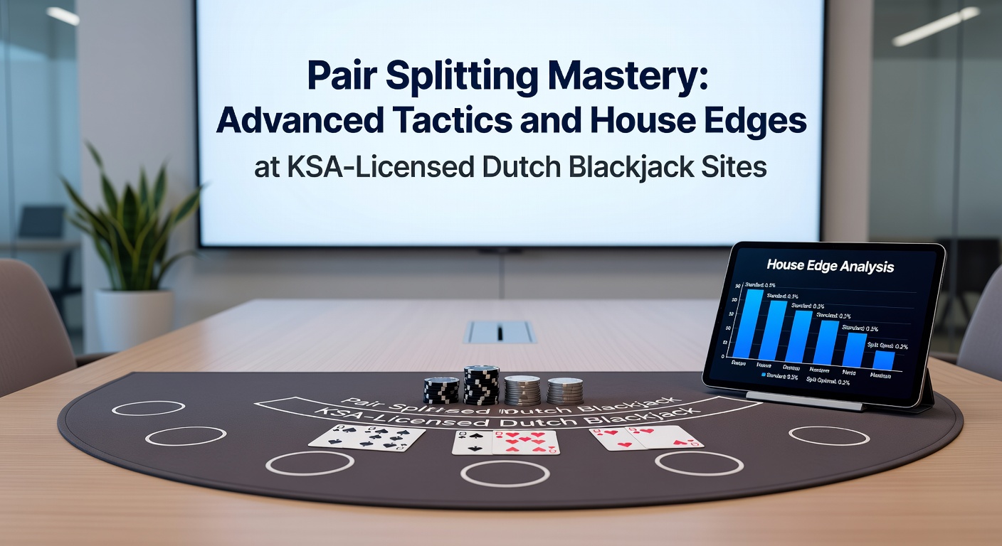 Blackjack tafel met gesplitste paren en fiches, illustrerend pair splitting in actie bij een online casino