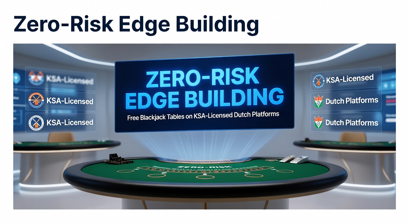 Schermafbeelding van een gratis blackjacktafel op een KSA-gelicenseerd platform, met kaarten en fiches zichtbaar